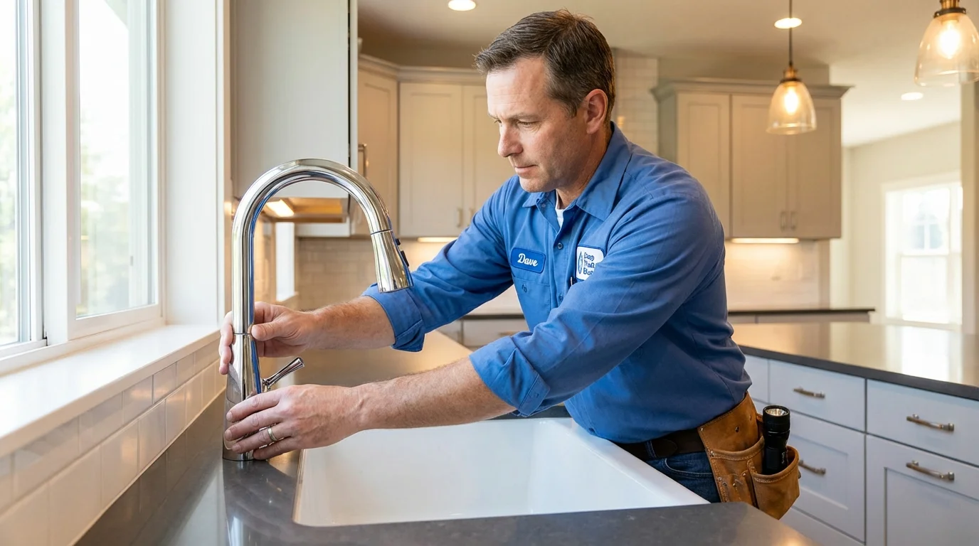 Kitchen faucet installation by Johns Plumbing LLC in Hindman