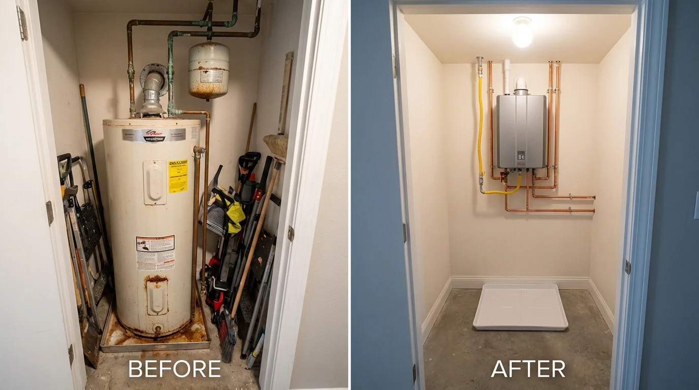 Tank water heater versus wall-mounted tankless unit comparison for Hindman, KY homeowners